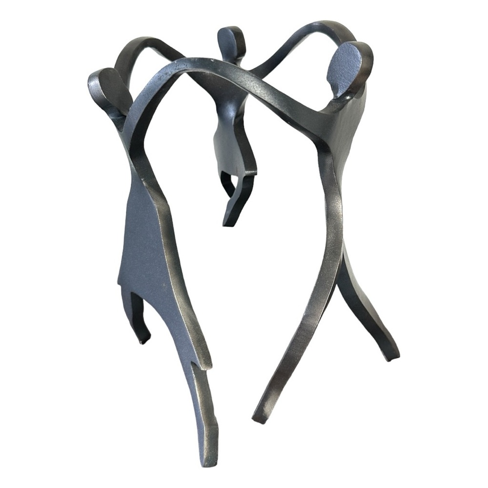 Boris Kramer Steel Sculpture - Dancing Family w/1 Girl